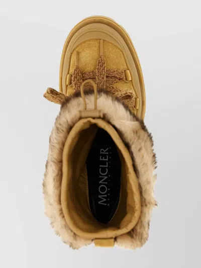Moncler Peak Apres Suede And Shearling Ankle Boots In Brown