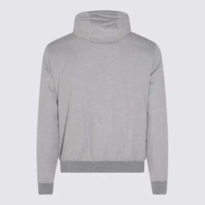 Moorer Hooded Down Jacket Zipper Pockets In Gray