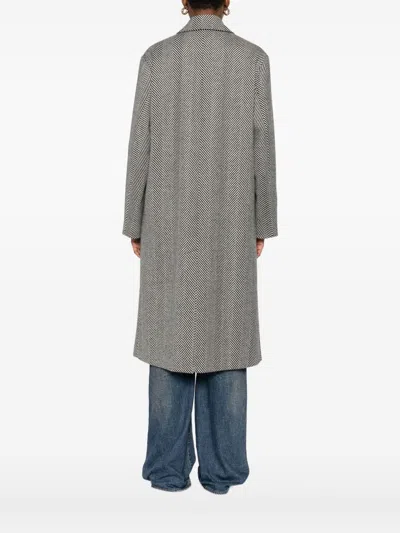 Forte Forte Herringbone Pattern Coat Flap Pockets In Brown