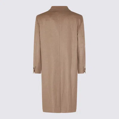 Hevo Double-breasted Wool Coat In Brown