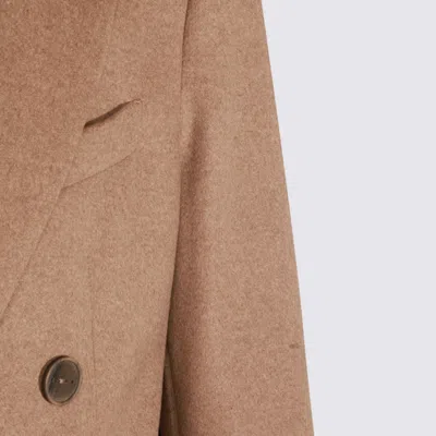 Hevo Double-breasted Wool Coat In Brown