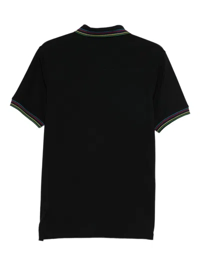 Paul Smith Cotton Blend Polo Shirt With Striped Collar In Multi