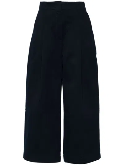 Studio Nicholson Wide Leg Cotton Trousers In Black
