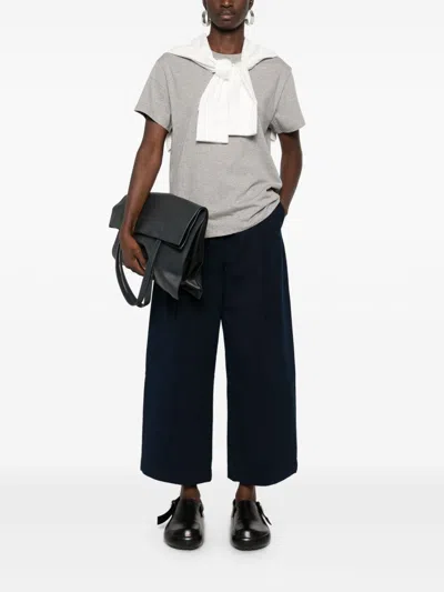 Studio Nicholson Wide Leg Cotton Trousers In Black