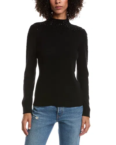 Forte Cashmere Crystal Cashmere Pullover In Black