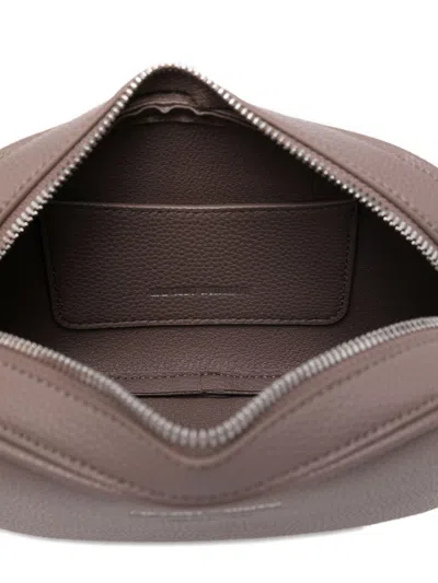 Emporio Armani Taupe Logo Crossbody Bag In Gray