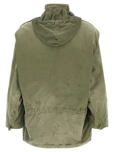 Miharayasuhiro Distressed Field Puffer Jackets Green In Multi