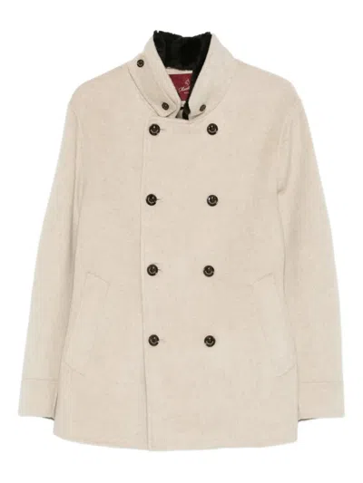 Montecore Double-breasted Coat In White