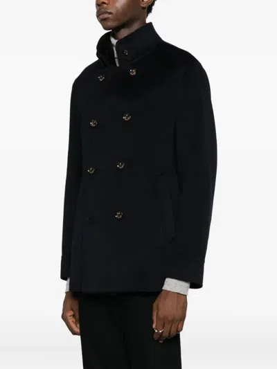 Montecore Double-breasted Coat In Black