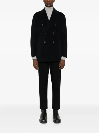 Montecore Double-breasted Coat In Black