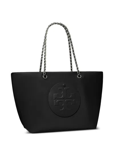 Tory Burch Ella Chain Nylon Tote Bag In Black