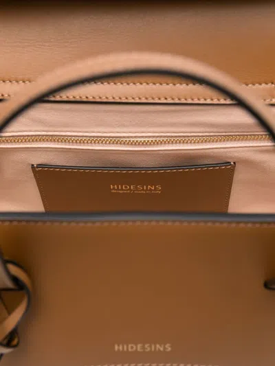 Hidesins Basset Elisir Caramel Bag In Shiny Calfskin Leather