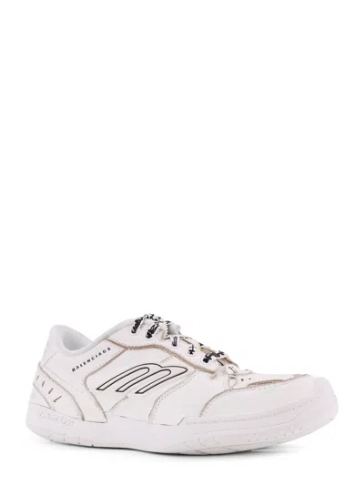 Balenciaga Women Hamptons Worn-out Leather Low-top Sneakers In Neutral