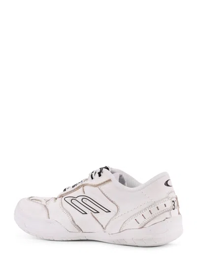 Balenciaga Women Hamptons Worn-out Leather Low-top Sneakers In Neutral