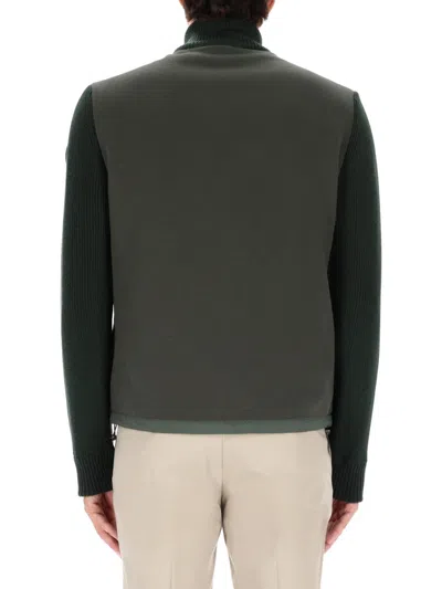 Colmar Hybrid Jacket With Knitted Sleeves In Green