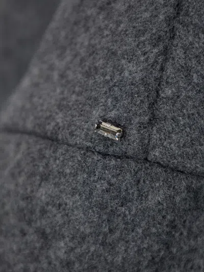 Sportmax Cropped Virgin Wool Jacket With Contrast Collar In Gray