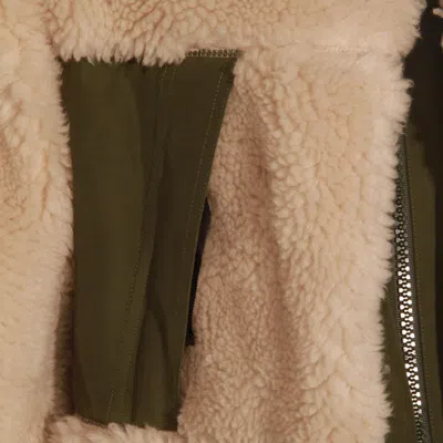 Sacai Ecru/khaki Green Two-tone Jacket In Multi