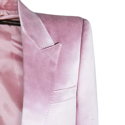 Tom Ford Satin Blazer With Notched Lapels And Pockets In Pink