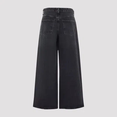 Agolde Vana Black Low-crotch Jeans With Book Closure In Denim Woman In Multi