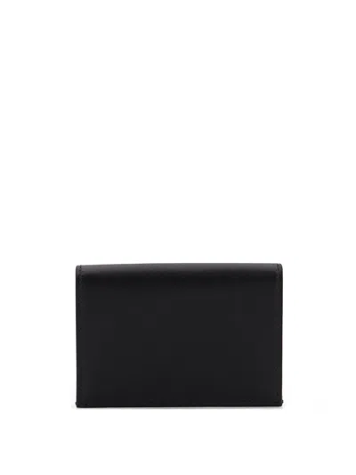 Jil Sander Compact Leather Cardholder Featuring Metal Eyelets In Black