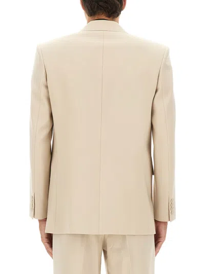 Saint Laurent Lightweight Wool Jacket In Neutral