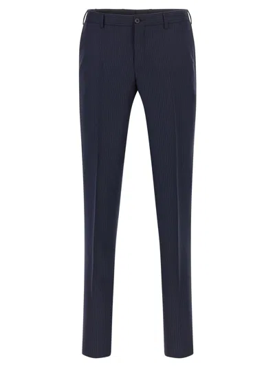 Pal Zileri Double-breasted Pinstripe Suit Jacket In Blue