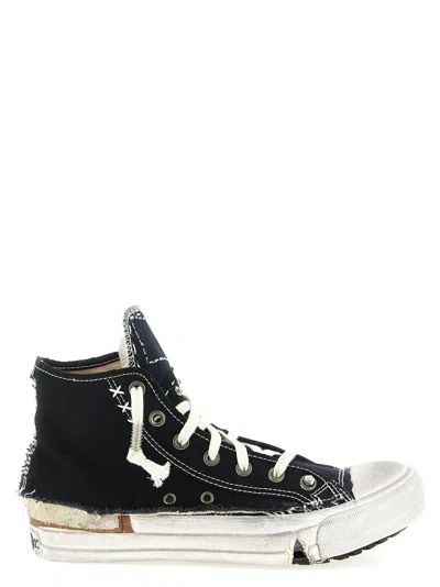 Maison Margiela Midnight Blue Canvas Loved To Death Sneakers In Black
