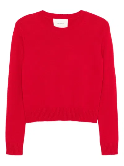 Lisa Yang Bright Red Crew-neck Long-sleeve Sweater In Red