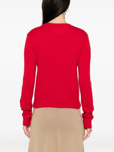 Lisa Yang Bright Red Crew-neck Long-sleeve Sweater In Red