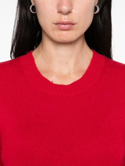 Lisa Yang Bright Red Crew-neck Long-sleeve Sweater In Red