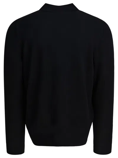Vince Merino Wool Polo Shirt Polo Shirts Black In Black