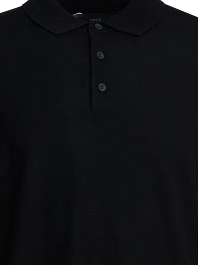 Vince Merino Wool Polo Shirt Polo Shirts Black In Black
