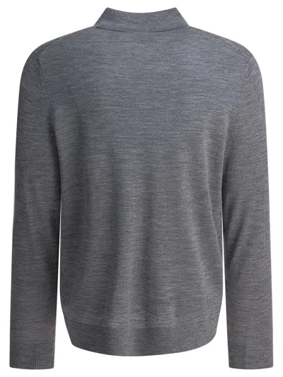 Vince Merino Wool Polo Shirt Polo Shirts Grey In Gray