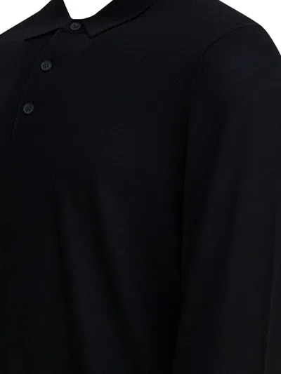 Vince Merino Wool Polo Shirt Polo Shirts Black In Black