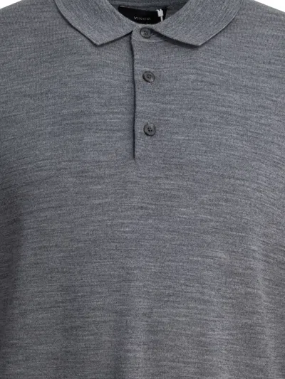 Vince Merino Wool Polo Shirt Polo Shirts Grey In Gray