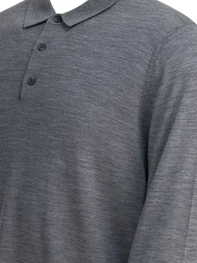 Vince Merino Wool Polo Shirt Polo Shirts Grey In Gray