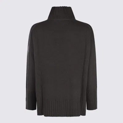 Antonelli Dark Brown Wool Knitwear In Black