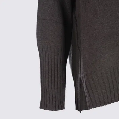 Antonelli Dark Brown Wool Knitwear In Black