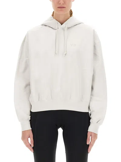 Y-3 Logo Hooded Sweatshirt Drawstring Style In Animal Print