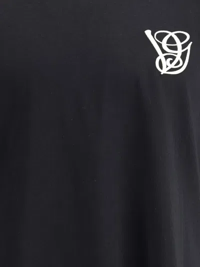 Valentino Cotton T-shirt With Vg Patch In Blue