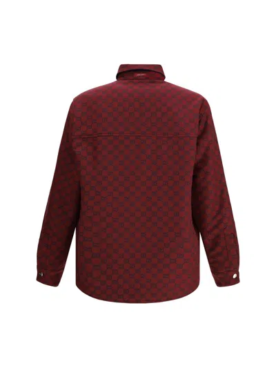 Gucci Blue Jacket With Classic Collar And Reversible Design In Cotton Man In Blue