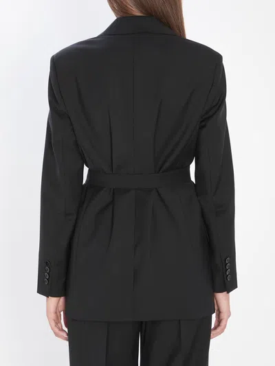Max Mara Blazer In Wool Canvas In Black