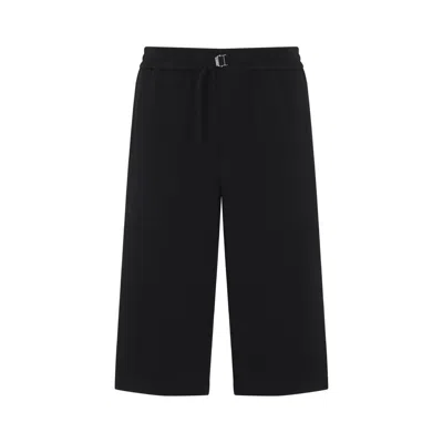 Ami Alexandre Mattiussi Ami Paris Loose Elasticated Large Bermuda In Black