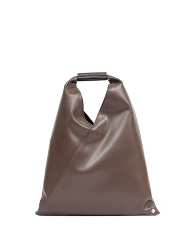 Mm6 Maison Margiela Triangular Brown Bag With Structured Handle In Brown