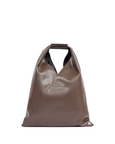 Mm6 Maison Margiela Triangular Brown Bag With Structured Handle In Brown