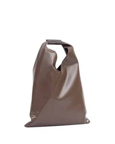 Mm6 Maison Margiela Triangular Brown Bag With Structured Handle In Brown