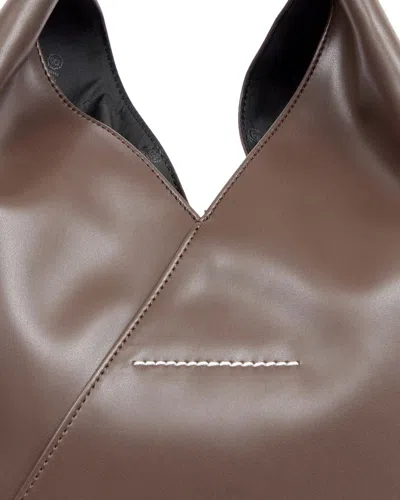 Mm6 Maison Margiela Triangular Brown Bag With Structured Handle In Brown