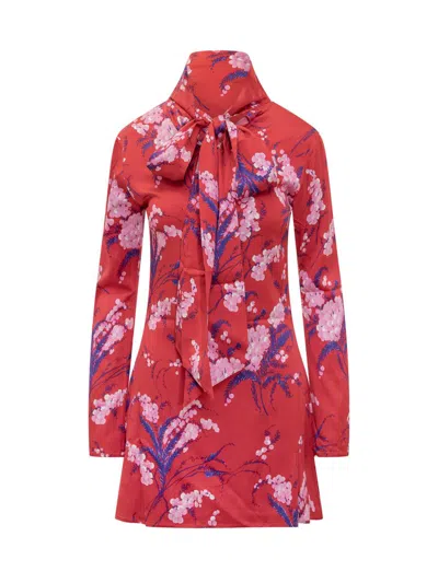 Des_phemmes Red Des Phemmes Floral Mini Dress In Multi