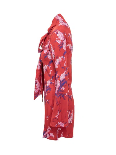 Des_phemmes Red Des Phemmes Floral Mini Dress In Multi