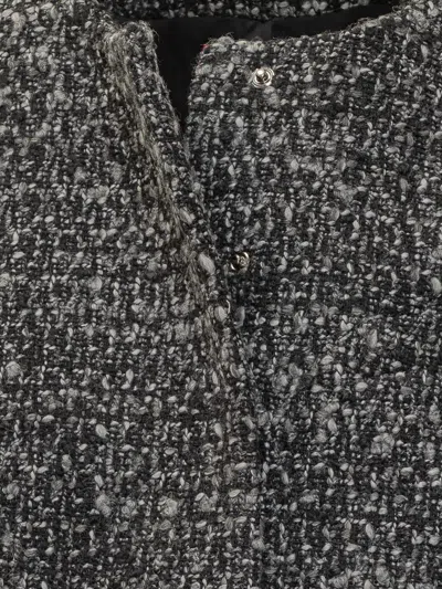 Diesel Cropped Jacket In Bouclé Fabric In Black